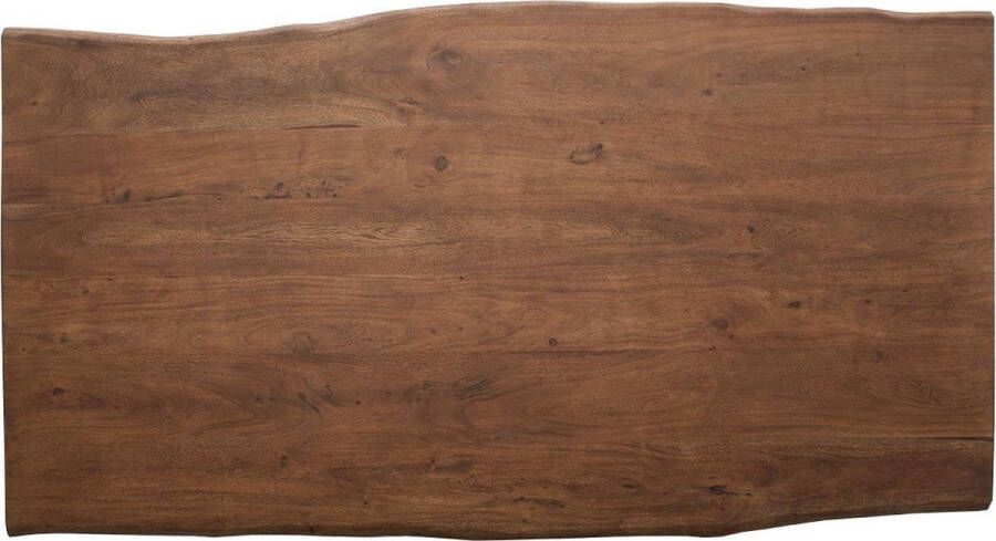 DELIFE Tafelblad Live-Edge boomtafel 200x100x5 5 acacia bruin massief houten blad