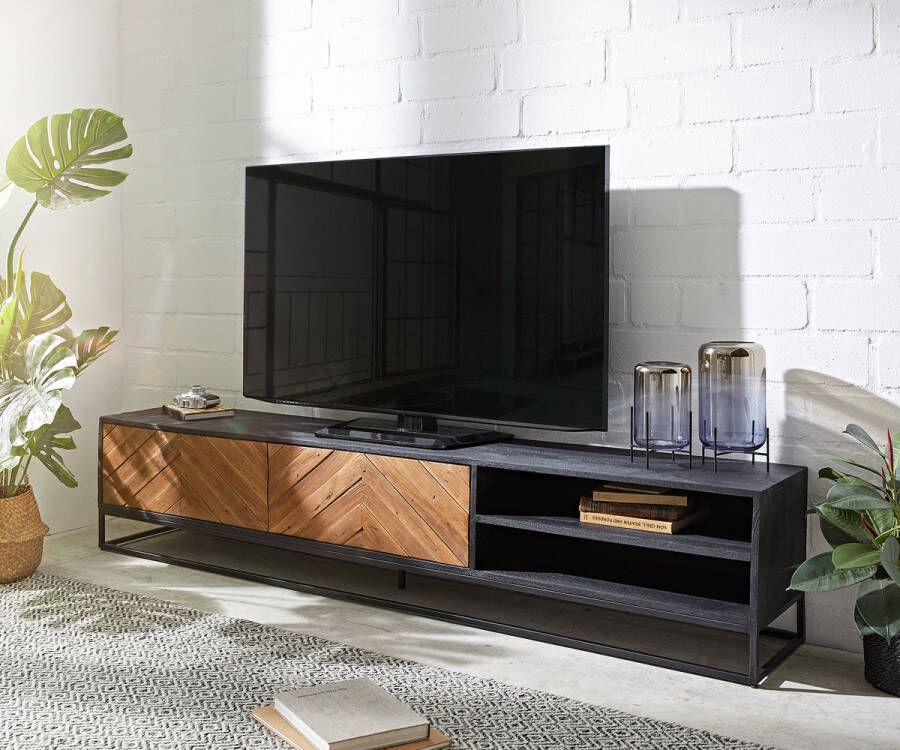 DELIFE Tv-meubel Famke mango teak 200 cm 2 deuren 2 vakken Lowboard