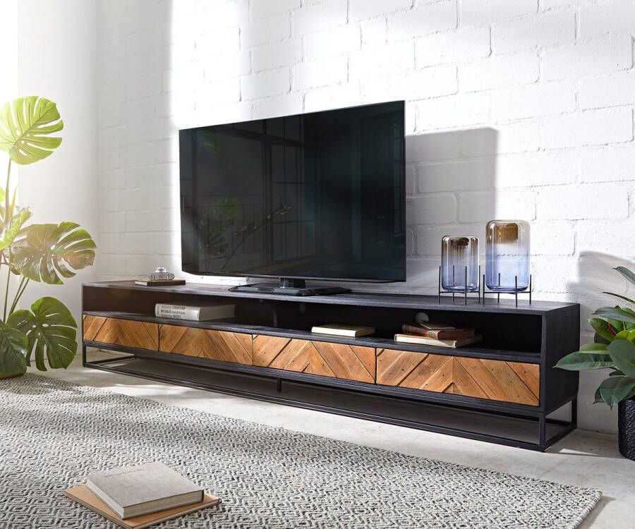 DELIFE Tv-meubel Famke mango Teak 240 cm 2 vakken 4 schuifladen Lowboard