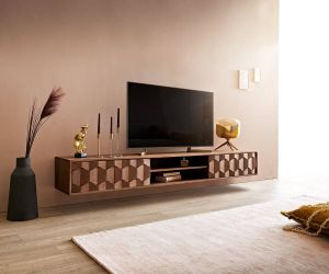 DELIFE Tv-meubel Fevo acacia bruin 200 cm 2 deuren zwevend lowboard