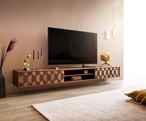 DELIFE Tv-meubel Fevo Acacia Bruin 240 cm 4 deuren zwevend lowboard