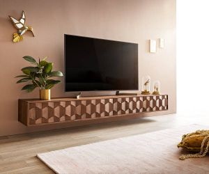 DELIFE Tv-meubel Fevo acacia natuur 220 cm 4 deuren L-pootjes lowboard