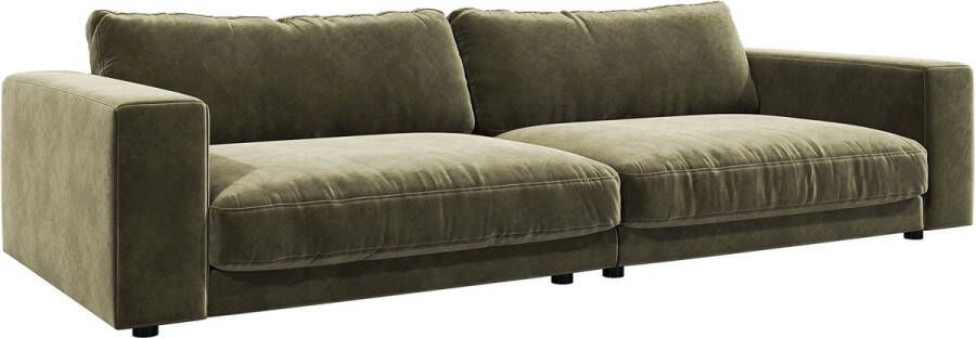 DELIFE XXL Bank Cubico fluweel olijf 290 x 130 Big Sofa