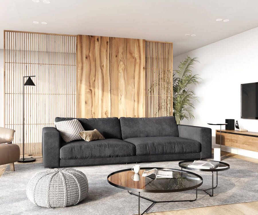 DELIFE XXL-Sofa Cubico chenille grafiet 290x120 cm bigsofa