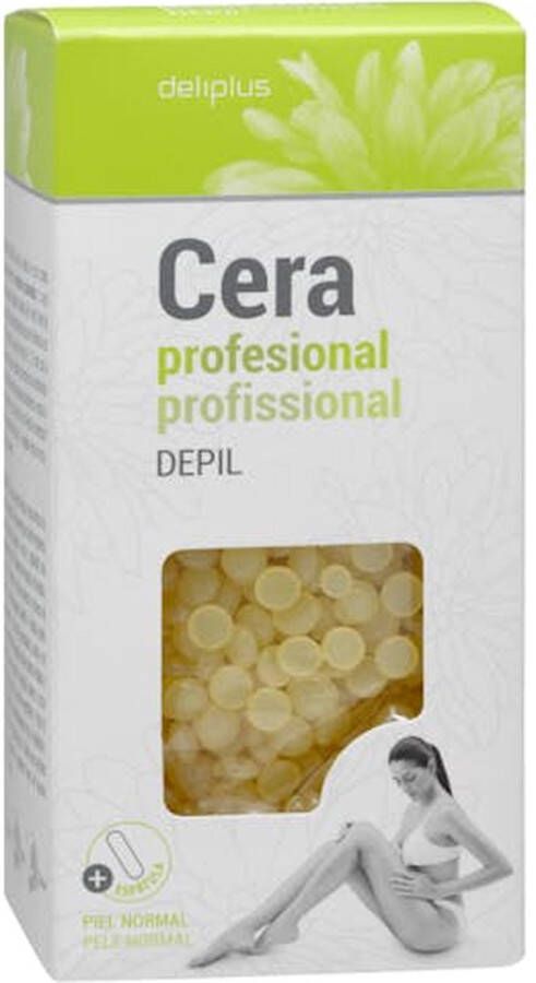 Deliplus Harskorrels hot wax professional pearls voor normale houd 325 gr Hot pearl waxing wax (bevat spatel)