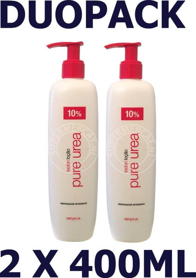 Deliplus VOORDEELPACK met 2 x Locion Pure Urea 10% 400ml Bodylotion Verzorgend & Hydraterend