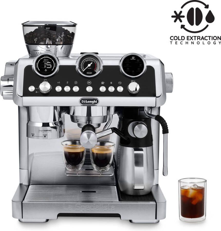 De Longhi EC9865.M Espressomachine 2 5 l Gemalen koffie Ingebouwde molen 1450 W Zilver - Foto 2