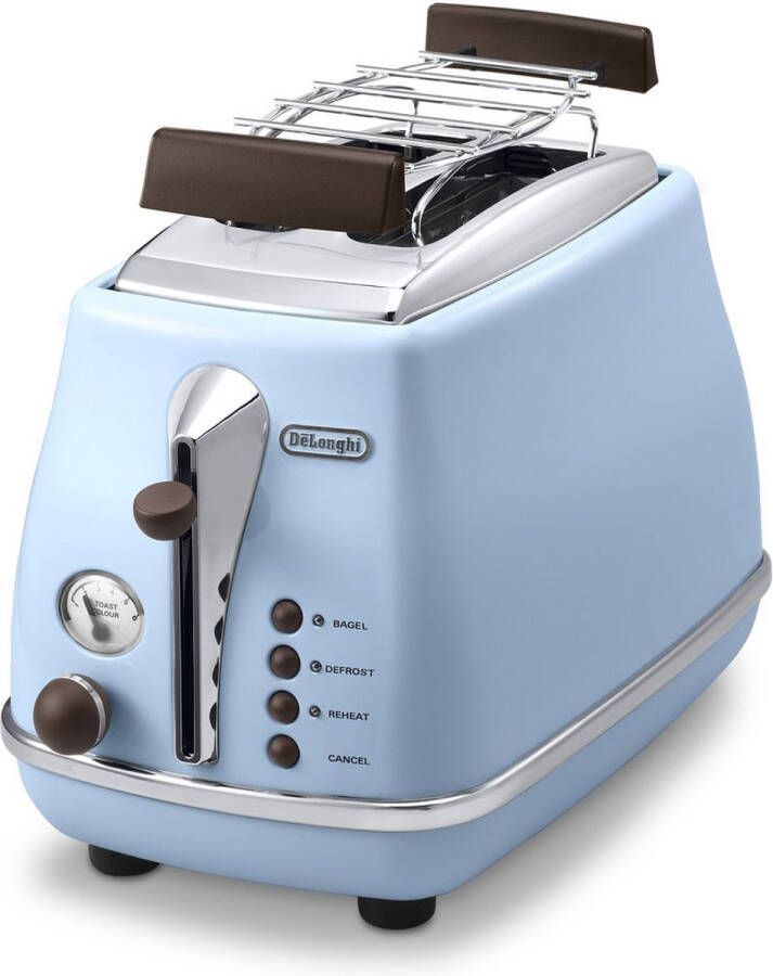 De'Longhi Toaster Incona Vintage CTOV 2103.AZ in retro-look azuurblauw