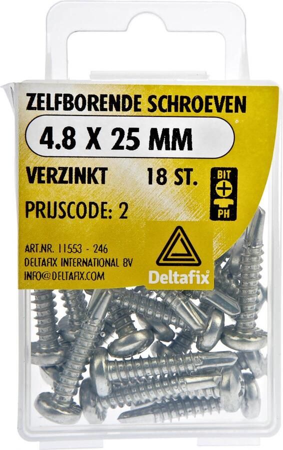 Deltafix Schroeven zelfborend verzinkt ck pz 4.8x25mm