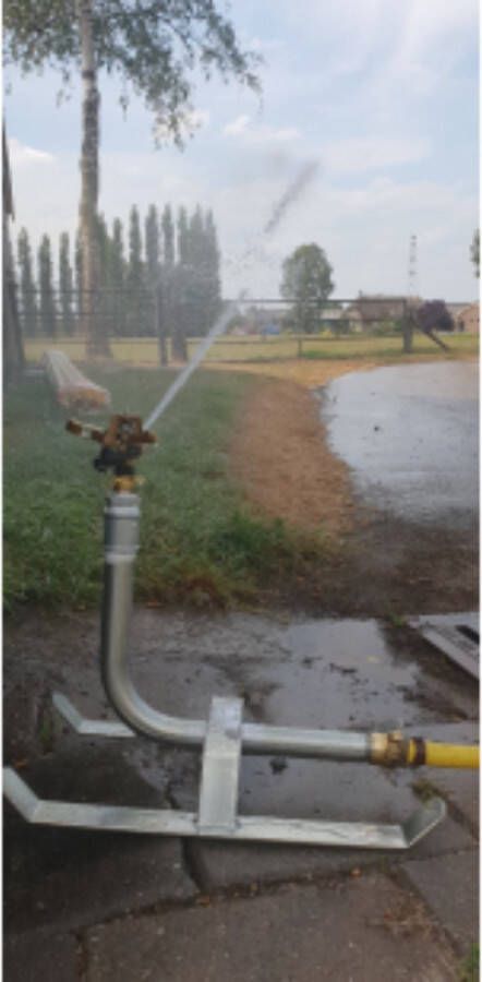 Deltaline Sproeislede 3 4 met messing sector sproeier en geka koppeling 5 tot 12 meter sproeistraal volledig gemonteerd en getest op 4 bar