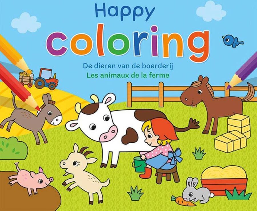 Deltas Happy Coloring De dieren van de boerderij Happy Coloring Les animaux de la ferme