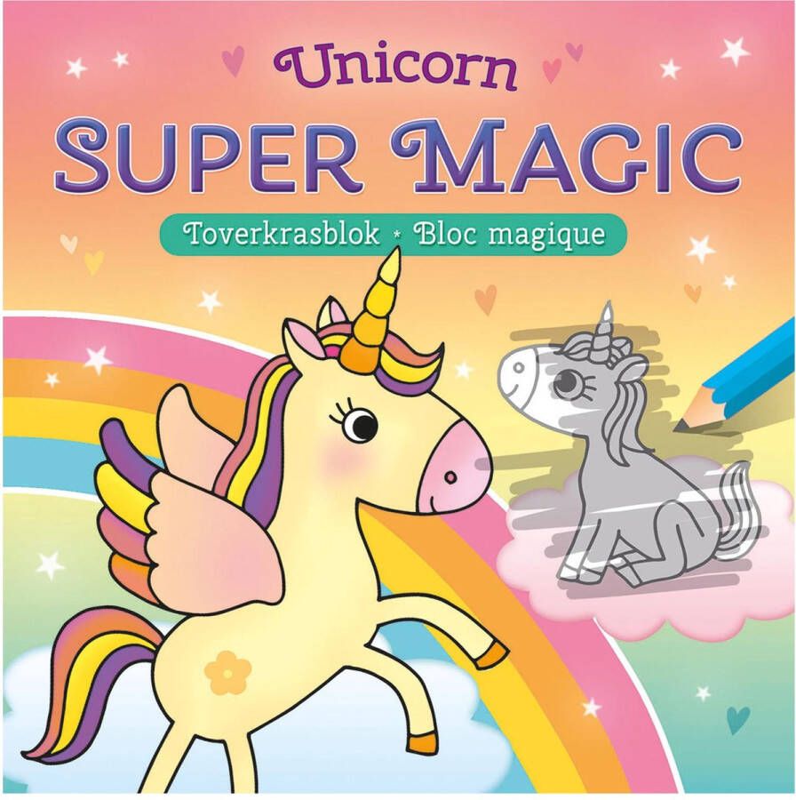 Deltas Unicorn Super Magic Toverkrasblok Krasblok Eenhoorn Krasboek Kleurboek Unicorn Kinder Kleurboek Tekenboek Eenhoorn Unicorn Tekenen