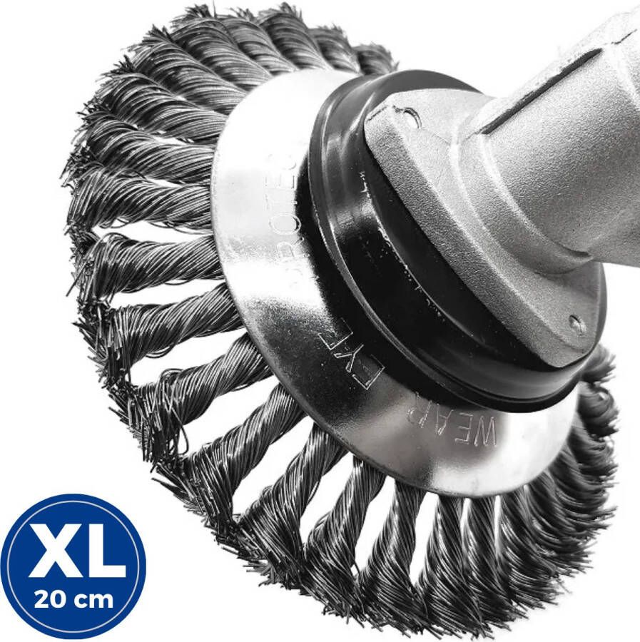 Delugo Onkruidborstel XL voor Bosmaaier Ø20cm Universele RVS Onkruidverwijderaar Onkruidkrabber
