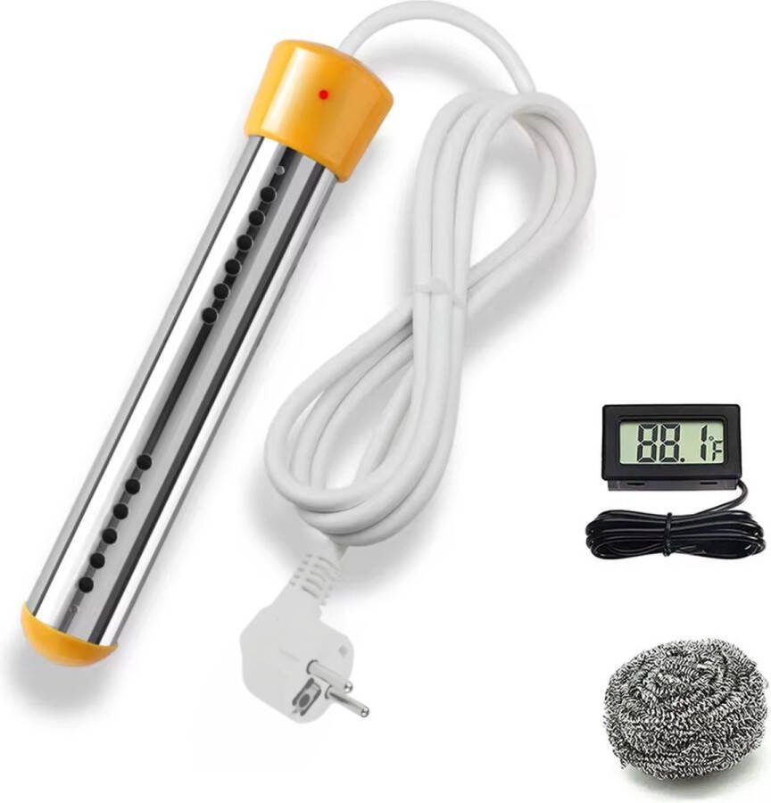 Deluqse Dompelaar 2000W Emmerdompelaar Dompelaar voor Zwembad Reisdompelaar Met Staalspons en Thermometer Dompelaar Waterkoker Zwembad Verwarming Water Verwarmer