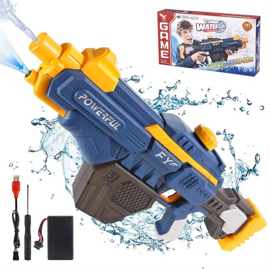 Deluqse Elektrische Waterpistool 680ml Super Soaker -Automatisch Waterpistool Elektrisch Waterpistool Watergeweer Blauw Watergun Voor Jongens & Meisjes