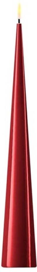 Deluxe Homeart Led Kaars Bourgogne 5 x 28 cm (1x Christmas Cone Candles) net een ECHTE kaars