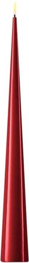Deluxe Homeart Led Kaars Bourgogne 5 x 38 cm (1x Christmas Cone Candles) net een ECHTE kaars