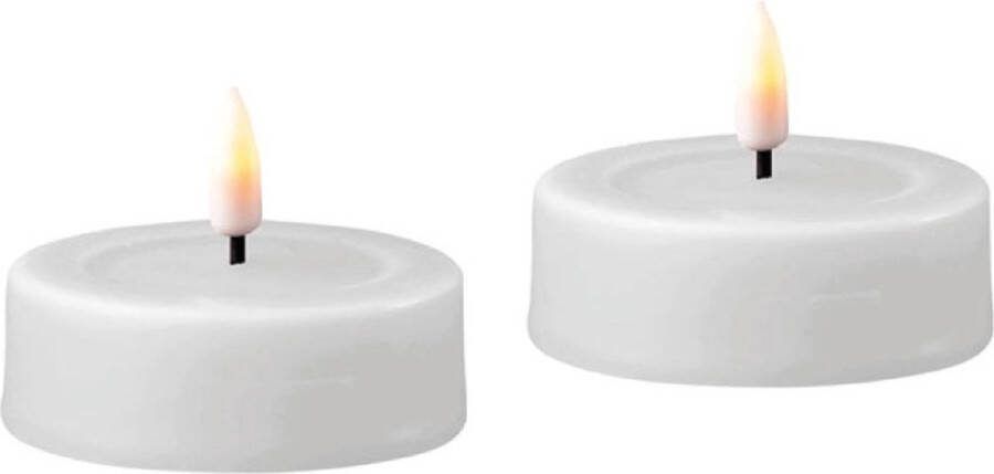 Deluxe Homeart Led Kaars Wit Ø6.1 x 2.5cm (2 Tealights Jumbo)