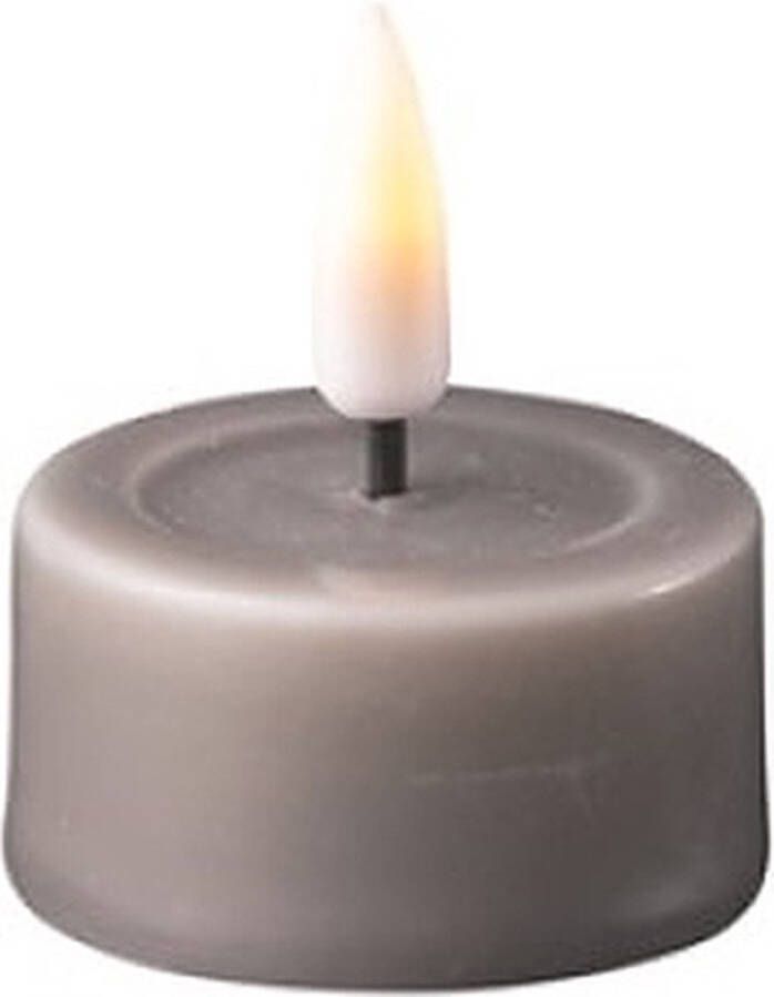 Deluxe Homeart Luxe LED kaars Grey LED Tealight Candle D4 1 x 4 5 cm (2 pcs.) net een echte kaars!