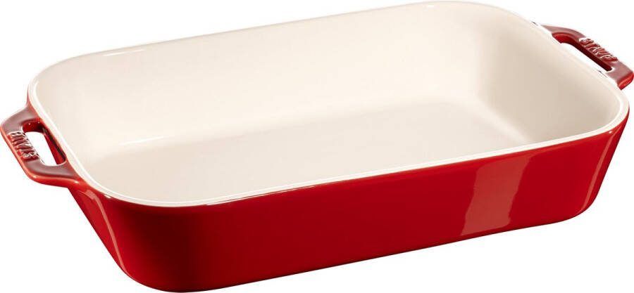 Staub Rechthoekige gratineerschaal 34 x 24 cm kers 4 5 l | Bakken&Braden | 4009839317156