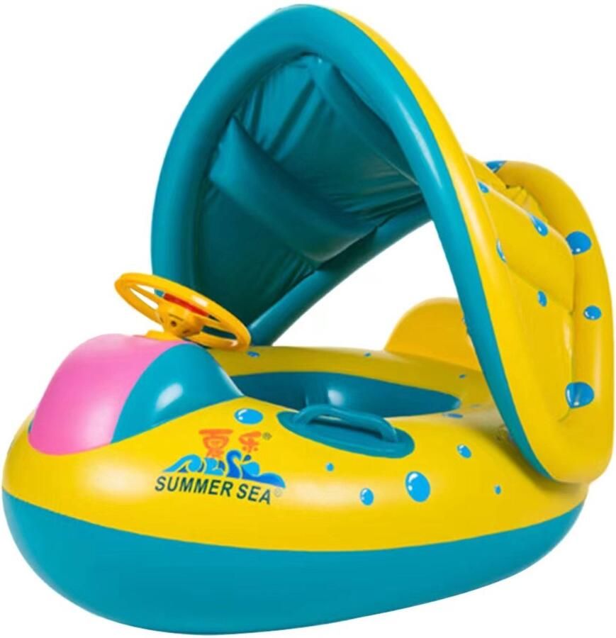 Denfone Zwemband met zonnescherm Baby en Kinderen Zwemband Luchtbed Opblaasbaar Zwemmen Cirkel Opblaasbare Boot