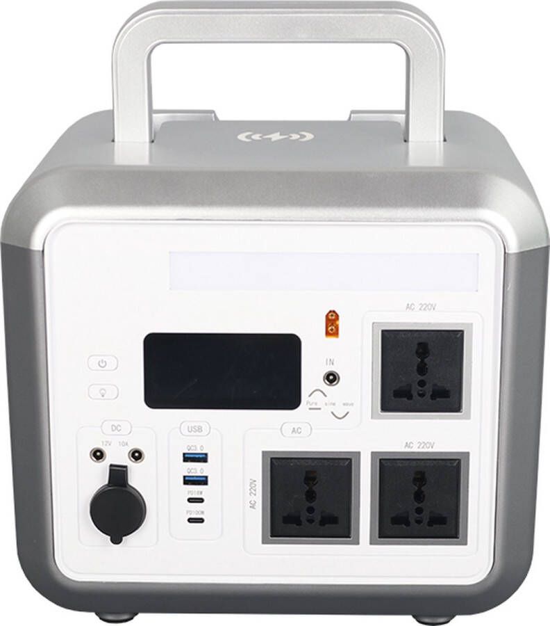 Denfone Draagbare Powerstation Powerbank 1000W Power Station 1000W-Grijs