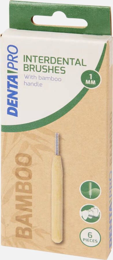 Denta pro Tandenstokers 1 mm met bamboe handvat 6 stuks Tandragers DentaPro