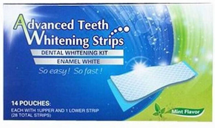 Dental 390 Teeth Whitening Strips 28x Tandenbleek Strips Zonder Peroxide (0%) Tanden Bleek Strips Witte Tanden