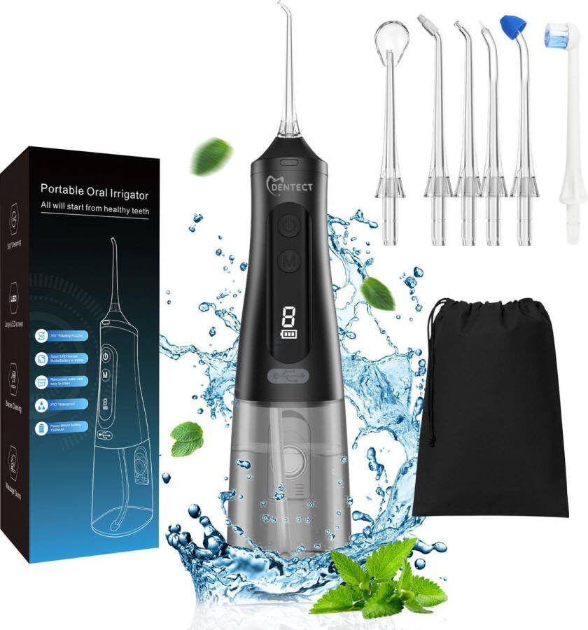 Dentect Waterflosser Monddouche Tongschraper Neusdouche Tongreiniger Flosapparaat 9 standen Extra Opzetstukken Tongreiniger Beugel schoonmaken Tandplak verwijderen Tandsteenverwijderaar