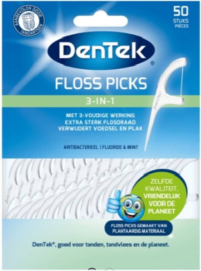 Dentek 3-in-1 Floss Picks Tandenstoker 50x