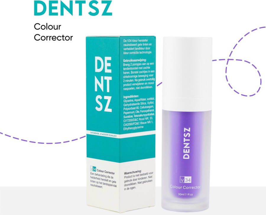 DENTSZ Tandenbleken After Toothpaste Anti Gele Tinten Wittere Tanden Tandpasta