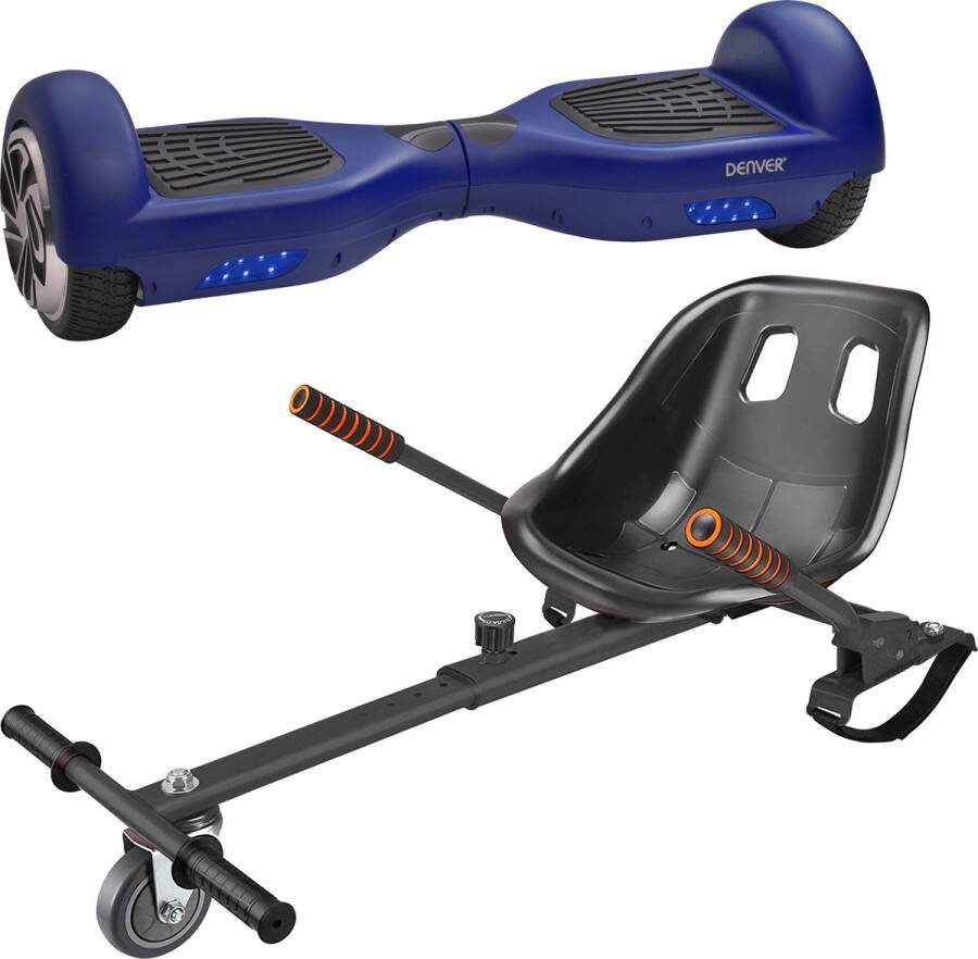 Denver Hoverboard met Hoverkart 500W 12km u UL2272 Goedgekeurd 6.5 Inch Oxboard HBO6620 KAR1550 Blauw