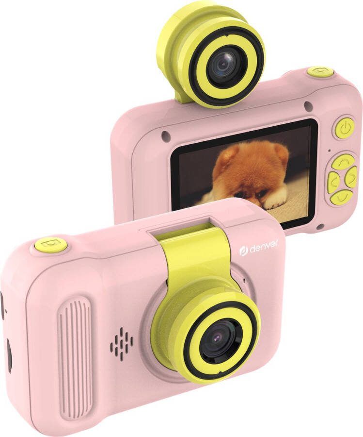 Denver Kindercamera Full HD Flip Lens voor Selfies 40MP Digitale Camera Kinderen Foto en Video Spelletjes KCA1351 Roze