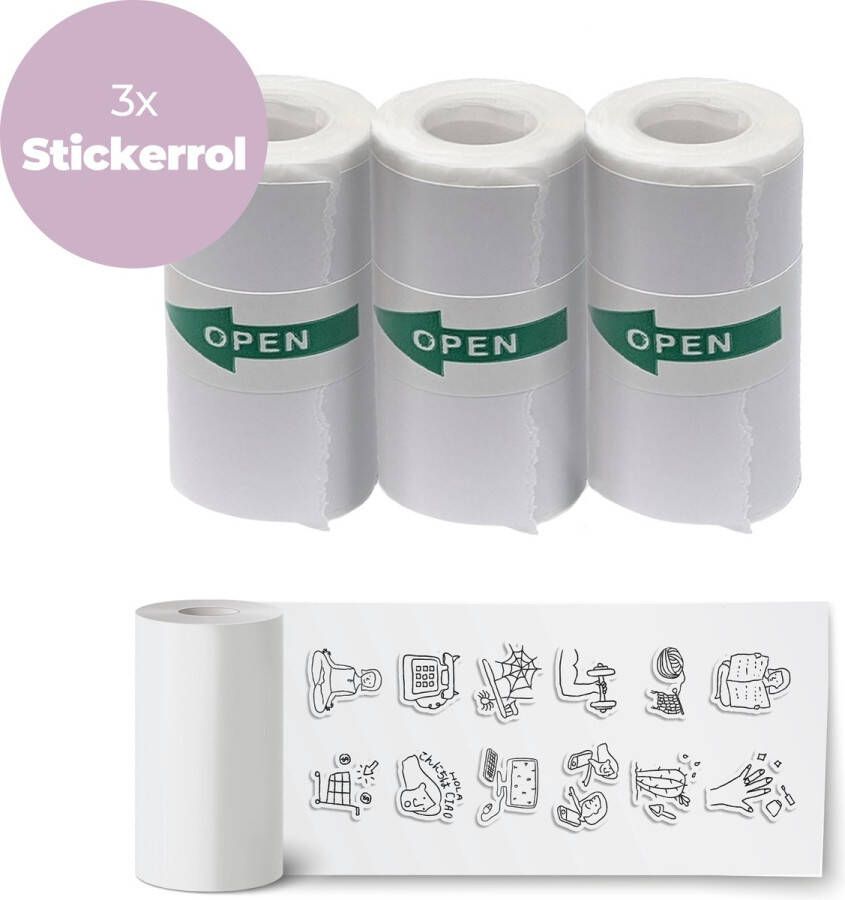 Denver Stickerrollen (57 x 30 mm) voor Kindercamera met Printer en Pocket Printer 3 Stuks PSP43 Wit