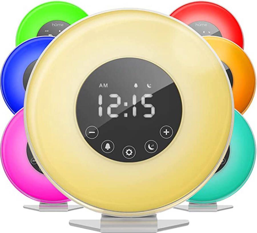 Denver Wekkerradio Wake Up Light Alarm en Slaap Functie Dimmer FM Radio Meerdere Kleuren CRL340