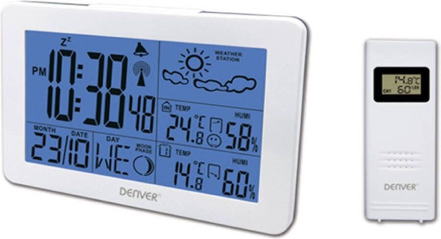 Denver WS-530 weerstation weergave van de binnentemperatuur en -vochtigheid en voorzien van klok- en alarmfunctie Afmeting: 15 8 x 2 x 11 cm