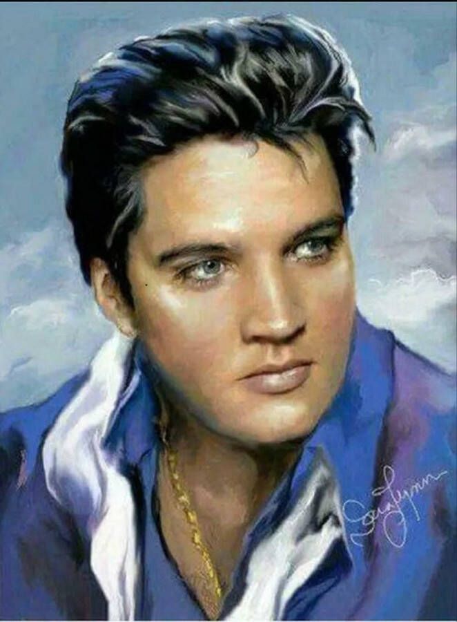 Denza Diamond painting Elvis Presley 40 x 50 cm uniek volledige bedrukking ronde steentjes elvis nieuw optreden -direct leverbaar portret the king legende Elvis Presley militair uniform unieke afbeelding nieuw