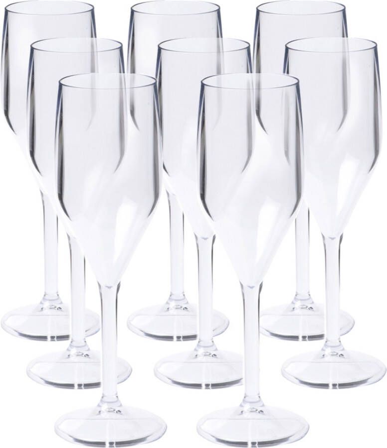 Depa Champagneglas 12x transparant onbreekbaar kunststof 150 ml Champagneglazen