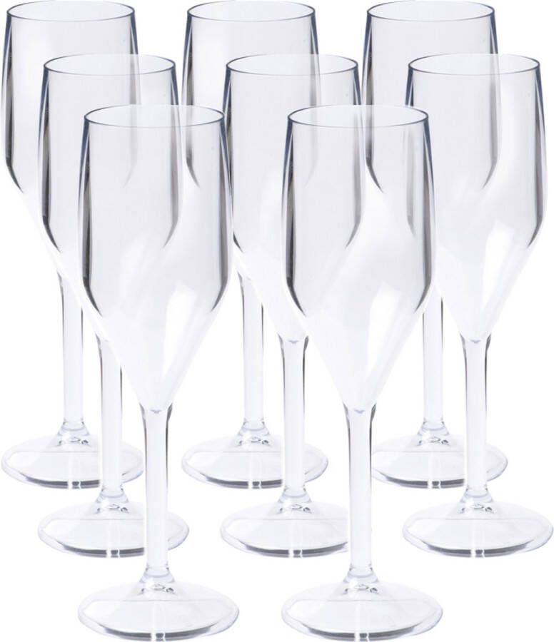 Depa Champagneglas pakket 100x transparant onbreekbaar kunststof 150 ml feest glazen