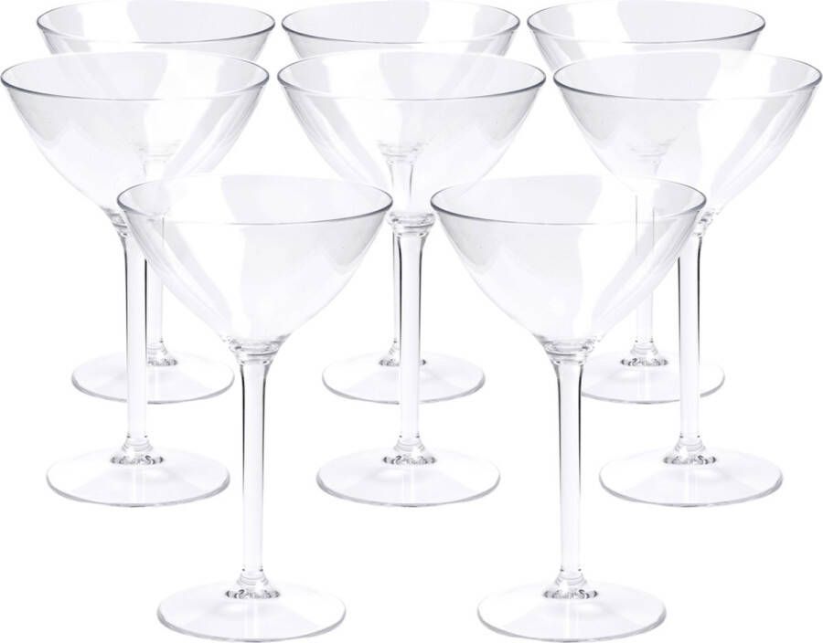 Depa Cocktail Martini glas 12x transparant onbreekbaar kunststof 300 ml Feest glazen