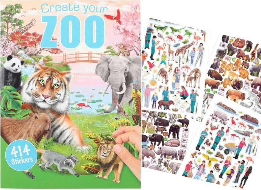 Miss Melody Dieren stickerboek met 345 dierenstickers Depesche Create your Animal World met Zoo dieren stickers in de dierenwereld