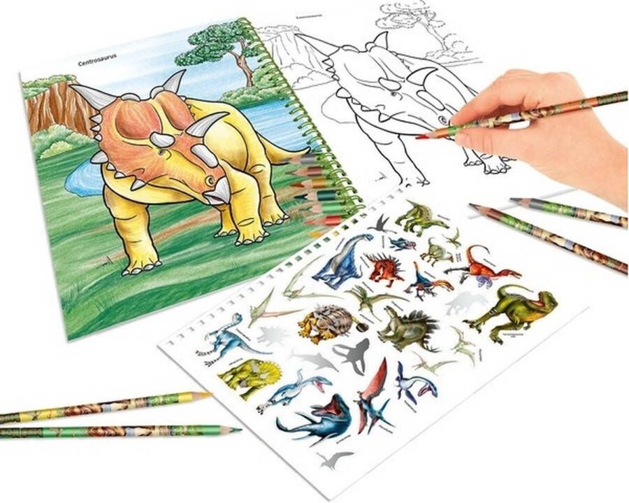 Depesche Dino World kleurboek met kleurpotloden