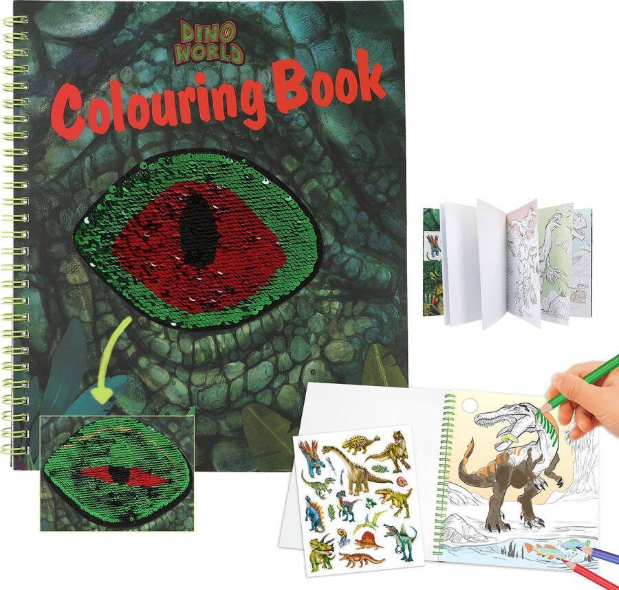 Depesche Dino World kleurboek met pailletten