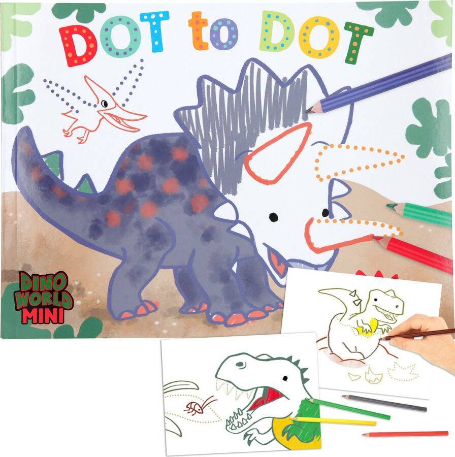 Depesche Dino World stip naar stip kleurboek MINI DINO