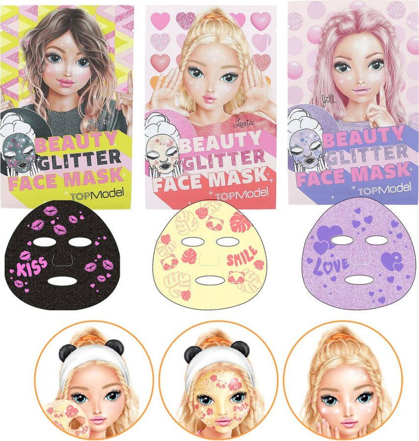 Depesche TOPModel sheetmasker glitter BEAUTY and ME 1 stuk