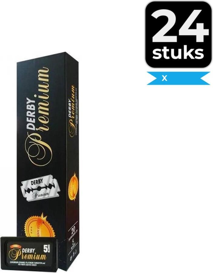 Derby double edge scheermesjes Premium 100 stuks Voordeelverpakking 24 stuks