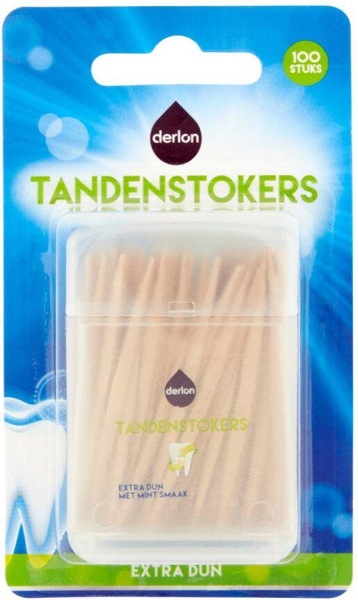 Derlon Tandenstokers Extra dun Mintsmaak 100 stuks