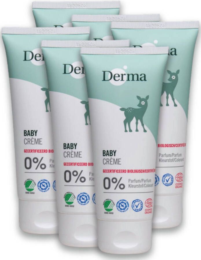 Derma Eco Baby Crème 6 x 100 ML Hypoallergeen Veganistisch Parfumvrij