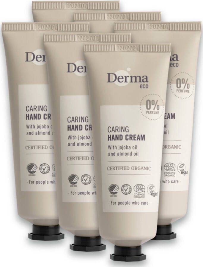 Derma Eco Handcrème 6 x 75 ML Veganistisch Verzorgend AllergyCertified