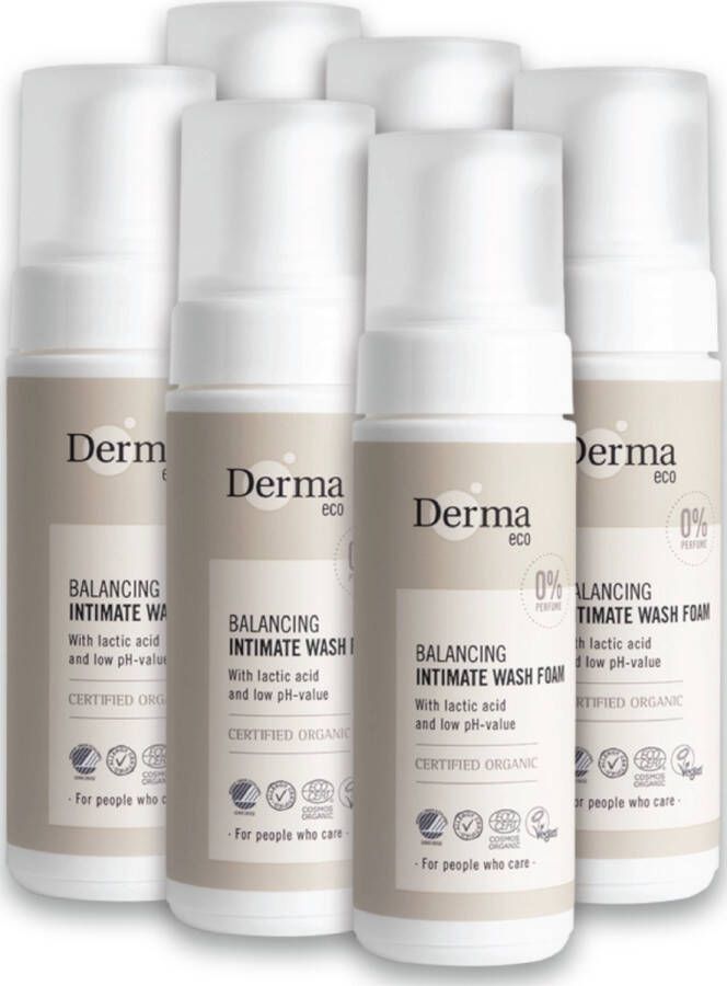 Derma Eco Intieme Mousse 6 x 150 ML Hypoallergeen Vegan Gezonde Balans